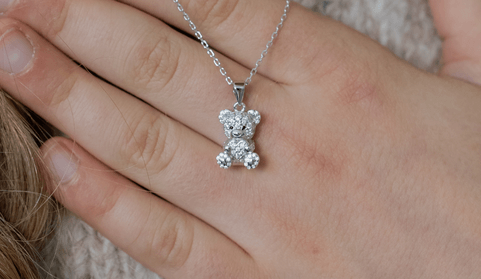 Fotografie stříbrného medvídka